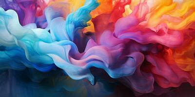 astratto colorato grafico movimento su sfondo, creativo onde di pendenza colore Fumo e liquido, ai generativo foto