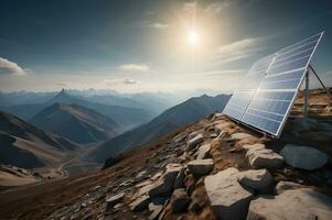 solare pannelli nel il montagne, alternativa energia. foto