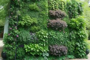 verticale giardino parete. sfondo. ai generativo professionista foto
