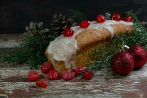 frutta budino con Natale decorazioni foto