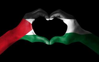 mano dipinto come il Palestina bandiera. noi In piedi con Palestina bandiera design concetto. gratuito Palestina. no guerra illustrazione foto
