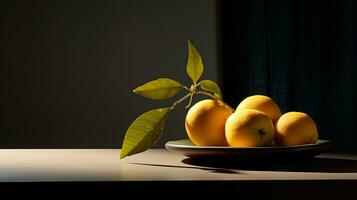 foto di jamblang frutta su un' minimalista tavolo. generativo ai