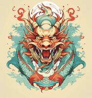 zodiaco cartello, anno di il Drago. Cinese dragon.history e cultura. asiatico arte. antico Cina. ai generativo foto