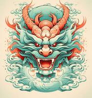 zodiaco cartello, anno di il Drago. Cinese dragon.history e cultura. asiatico arte. antico Cina. ai generativo foto