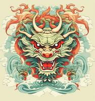 zodiaco cartello, anno di il Drago. Cinese dragon.history e cultura. asiatico arte. antico Cina. ai generativo foto