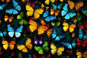 colorato farfalle insetti. colorato camera collezione foto