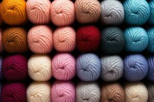 diverso colore lana palle ai creato foto