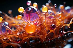 bellissimo struttura di liquido bolle. astratto modello sfondo, luminosa colore colori. generativo ai foto