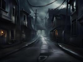 buio vecchio città a notte foto