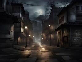 buio vecchio città a notte foto