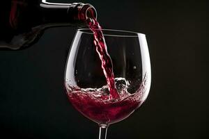 scrosciante rosso vino in un' vino bicchiere. ai generativo foto