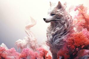astratto lupo con complesso movimento e nebbioso colore, generativo ai illustrazione foto