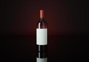 bottiglia di vino appoggiata a terra, 3d foto