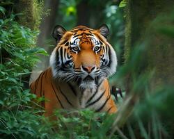 un' tigre nel il foresta ai creare foto