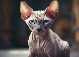 bellissimo foto sphynx gatto concetto, contemporaneo naturale e umore sociale sfondo. generativo ai