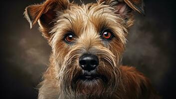 realistico ritratto di terrier cane. ai generato foto