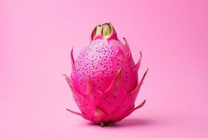 Drago frutta su rosa sfondo. generativo ai foto