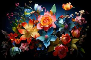 multicolore colorato fiori. creare ai foto