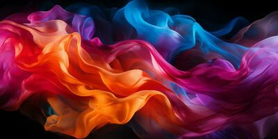 astratto colorato grafico movimento su sfondo, creativo onde di pendenza colore Fumo e liquido, ai generativo foto