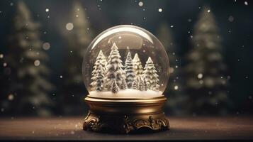 x'mas Natale inverno snowglobe cabina, generato ai foto