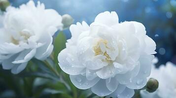 giardino di fioritura bianca peonia fiori. ai generato Immagine foto