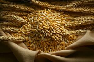 sano totale grano orzo, un' nutritivo centrale elettrica per il tuo dieta ai generato foto