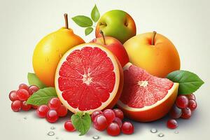 realistico fresco frutta, un' delizioso vettore illustrazione, vero per vita ai generato foto