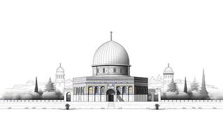 al aqsa moschea illustrazione su bianca sfondo foto