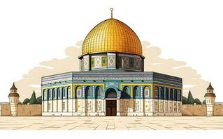 al aqsa moschea illustrazione su bianca sfondo foto