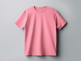 rosa maglietta modello con isolato sfondo ai generativo foto