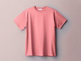 rosa maglietta modello con isolato sfondo ai generativo foto