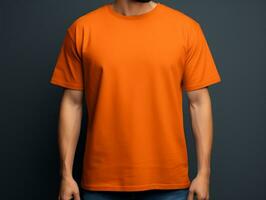 arancia colore maschio maglietta modello ai generativo foto