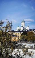 punto di riferimento della cattedrale e vista della città centrale di helsinki in finlandia