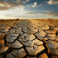 nature allarme incrinato, secco suolo nel deserto parla di clima i cambiamenti gravità per sociale media inviare dimensione ai generato foto