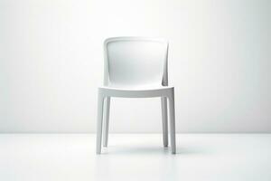 3d interpretazione di un' plastica sedia isolato su un' bianca sfondo. ai generato foto