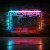 astratto arte concetto neon cartello bandiera su un' strutturato mattone parete per sociale media inviare dimensione ai generato foto