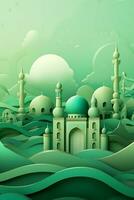 verde grande moschea illustrazione ai generativo foto