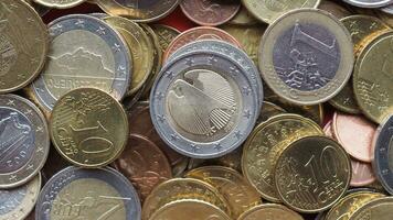 sfondo di monete in euro foto