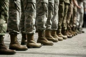 soldati gambe stivali militare. creare ai foto