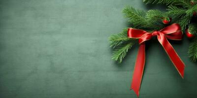 superiore Visualizza di Natale ornamenti con i regali e copia spazio ai generativo foto