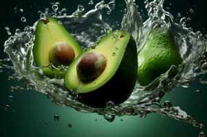 avocado acqua gocce. creare ai foto