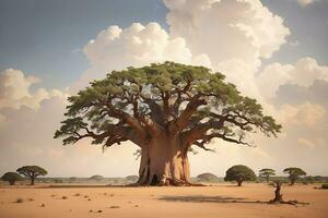 grande alberi nel il foresta. ai generativo foto