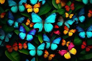 ipnotizzante colorato farfalle insetti. colorato camera collezione foto