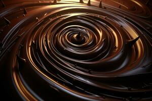 vellutato decadente buio cioccolato vortice. creare ai foto