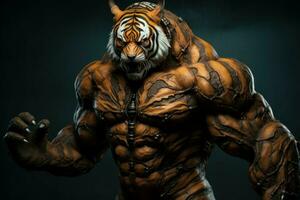 determinato bodybuilding tigre. creare ai foto