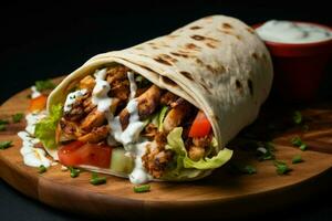 aromatico pollo shawarma. creare ai foto