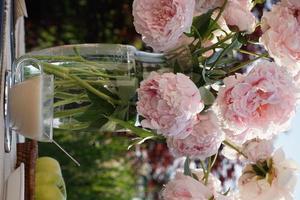 prendere il tè fuori in giardino foto