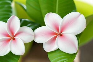 plumeria fiore. sfondo. ai generativo professionista foto