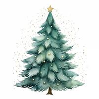 acquerello illustrazione di un' Natale albero. isolato clipart su bianca sfondo foto