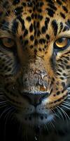 leopardo macro fotografia. ai generato foto